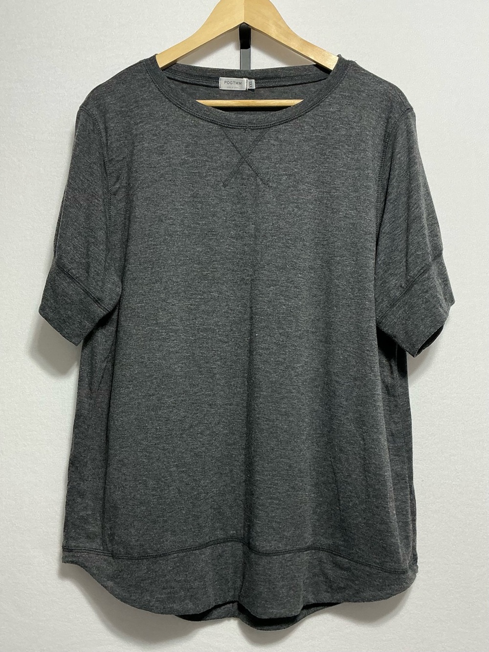 POGTMM Charcoal Gray Relaxed Fit Short Sleeve Sweatshirt Top Women’s XXL